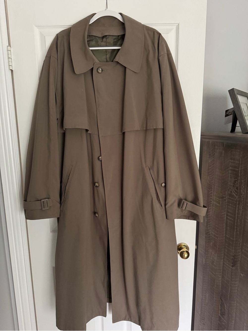 London Fog Men’s Trench Coat in Taupe Brown